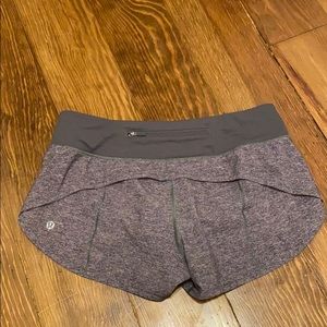 Lululemon speed shorts size 6 heathered grey